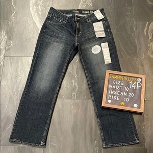 Reserve by Lee NWT Size 14P Straight Leg Jeans - Dark Manhattan Wash - Slims You